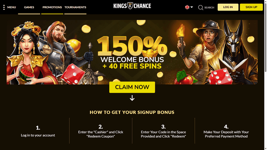 Avis sur le casino en ligne Kings Chance : Notre décision 2026
